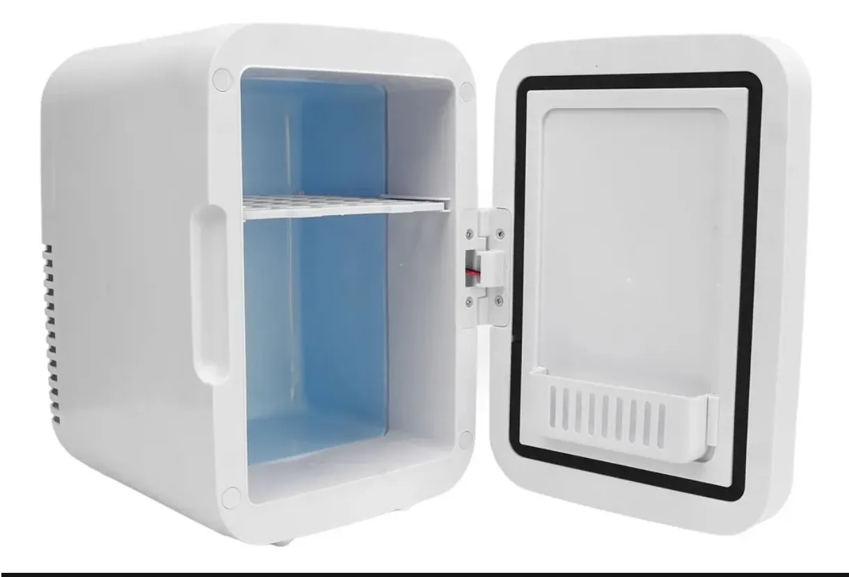 Mini Refrigerador Portátil Blanco con Puerta Transparente