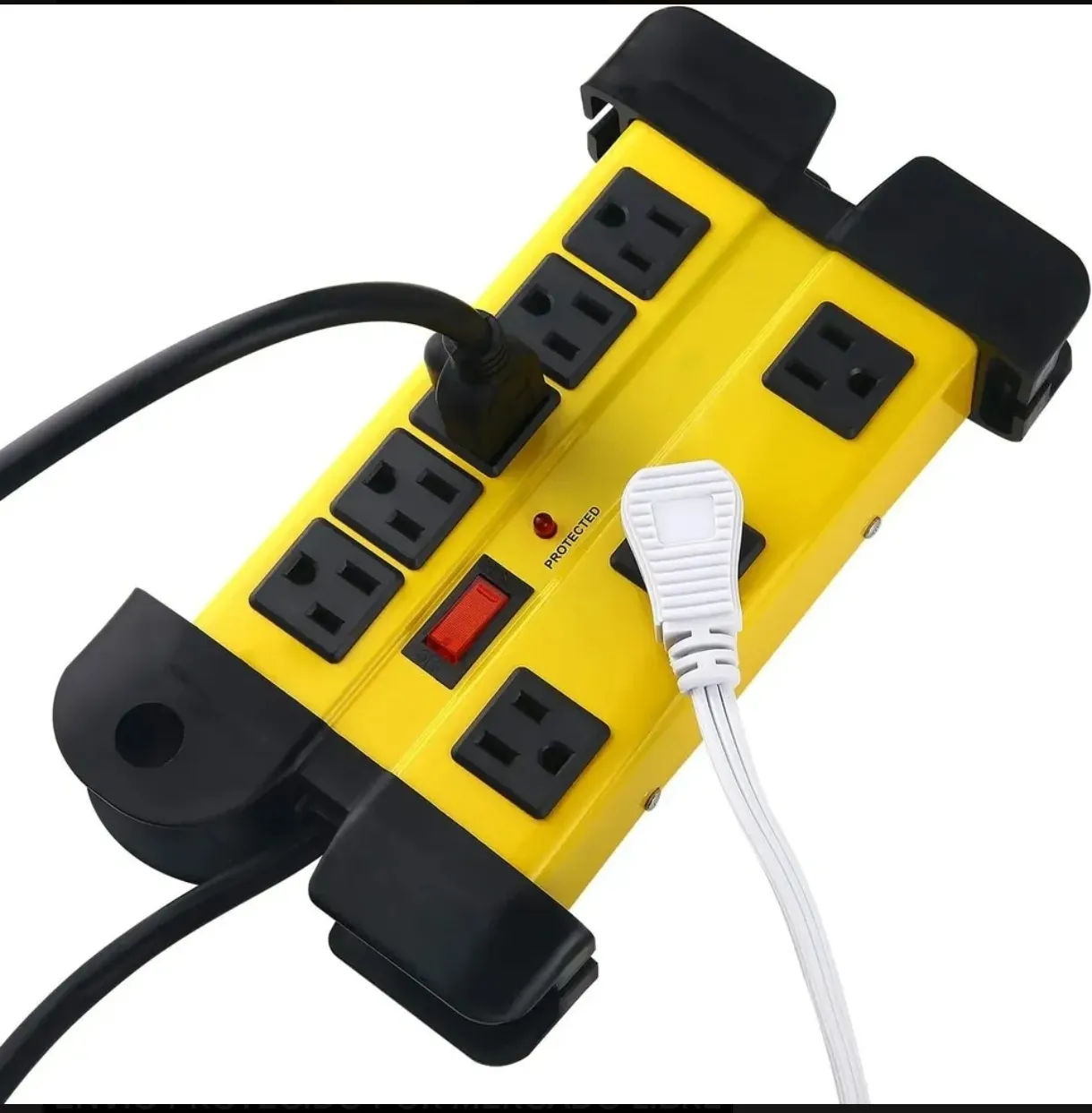 Multicontacto protegido amarillo 6 tomas con interruptor