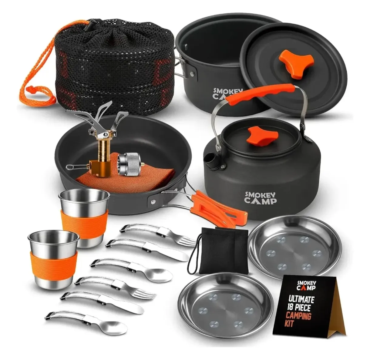 Kit de Utensilios para Camping Smokey Camp 18 Piezas Completo