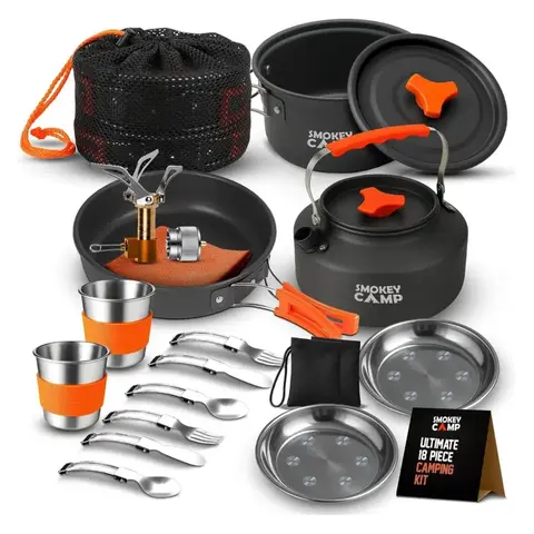 Kit de Utensilios para Camping Smokey Camp 18 Piezas Completo