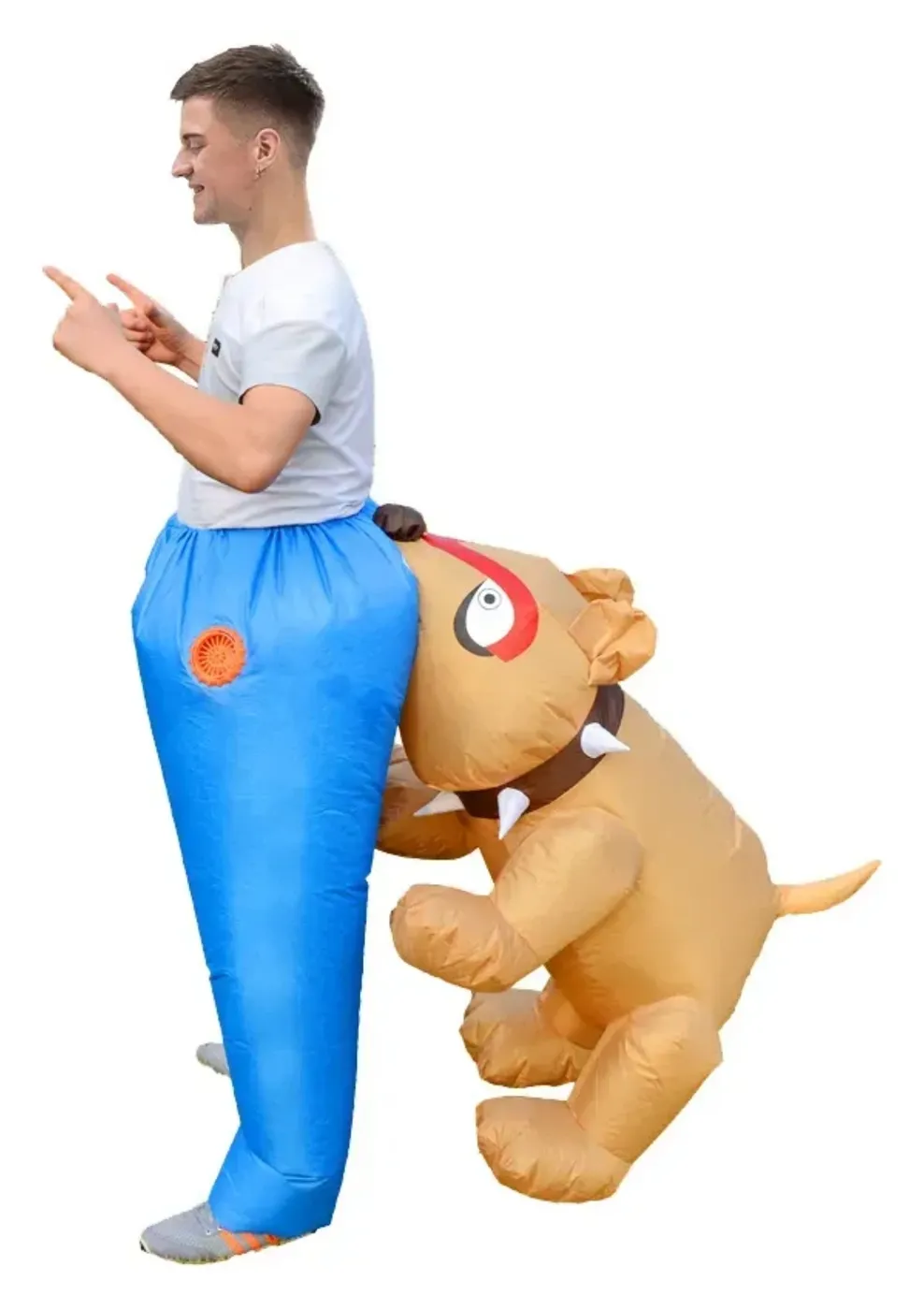 Disfraz Inflable de Perro Mordiéndote - Divertido y Novedoso