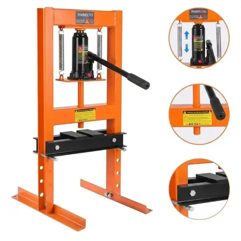 Prensa Hidráulica de Taller Robelto 6 Toneladas Color Naranja