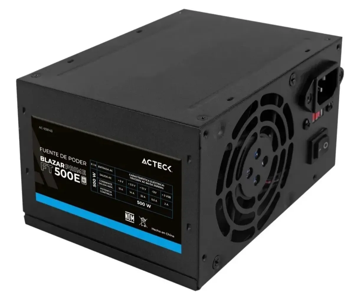 Fuente de Poder ACTECK Blazar PT500E 500W para PC