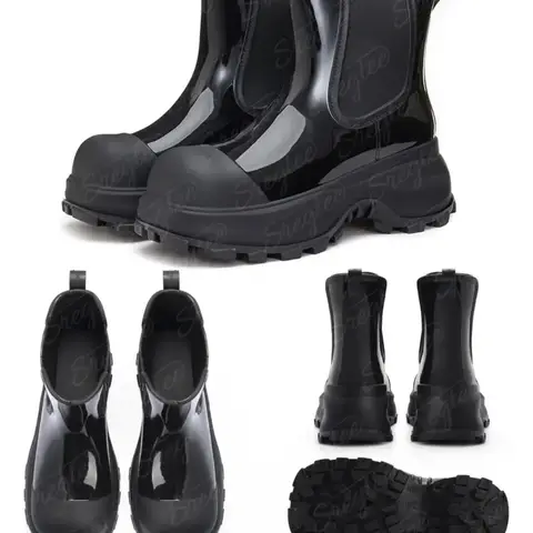 Botas Chelsea Negras con Suela Gruesa Estilo Urbano