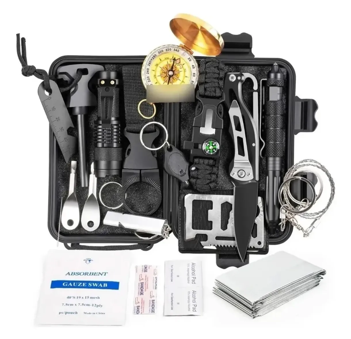 Kit de Supervivencia y Emergencia con 14+ Herramientas Tácticas