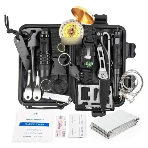Kit de Supervivencia y Emergencia con 14+ Herramientas Tácticas