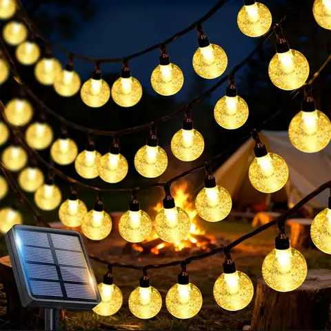 Luces Decorativas Solares Tipo Guirnalda con Focos Esféricos