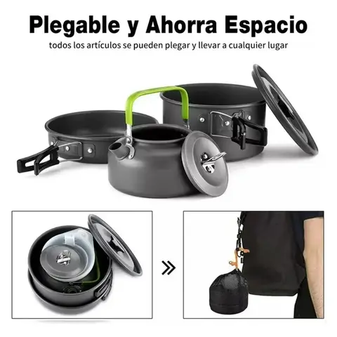 Set de utensilios de cocina plegables para camping y aire libre