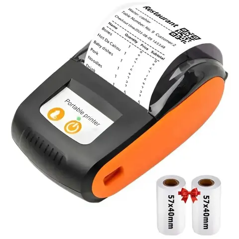 Impresora Térmica Portátil Bluetooth 58mm con Rollos